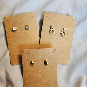 3 pair of earrings